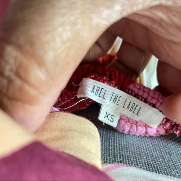 Abel The Label Pink Abstract Floral Back Cutout Boho Maxi A-line Dress XS - Picture 13 of 16